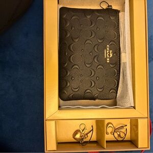 Coach Tan Box with Red Ribbon